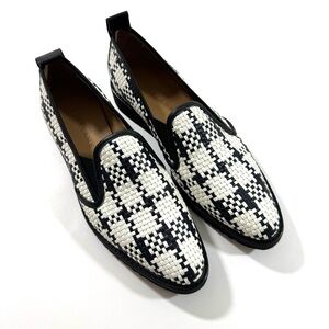 New Everlane Woven Leather Street Loafer Shoes Black White